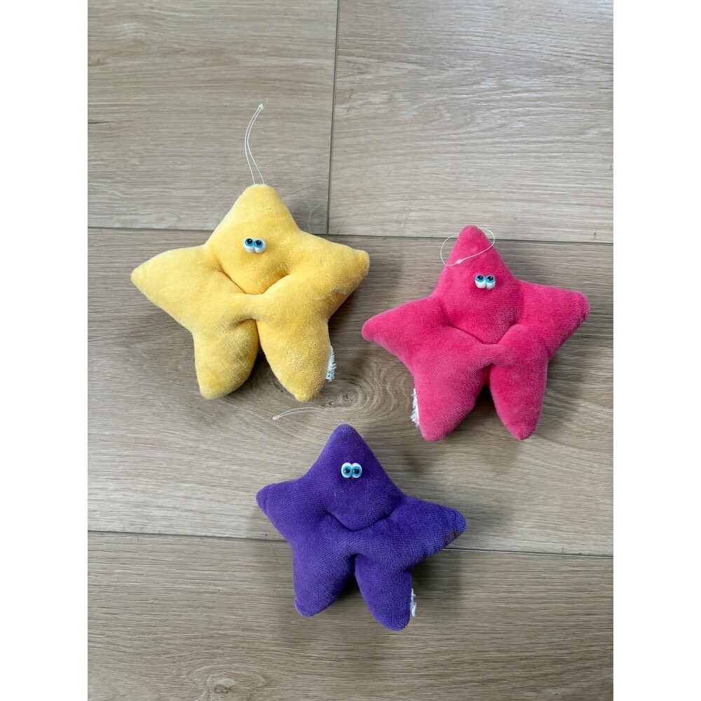 Funny Friends 3 Star Plush Stuffed Toy Yellow, Purple, Pink Star